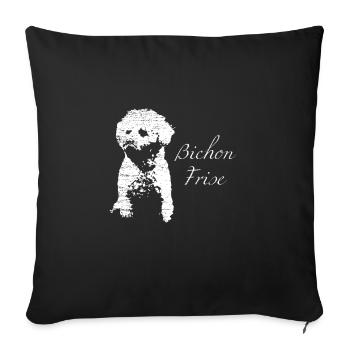 Bichon Frize - Sofa pillowcase 17,3'' x 17,3'' (45 x 45 cm) - black - Front
