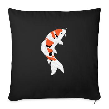 Showa Sanke Koi Koi Koi étang de carpes étang - Housse de coussin décorative 45 x 45 cm - noir - Devant