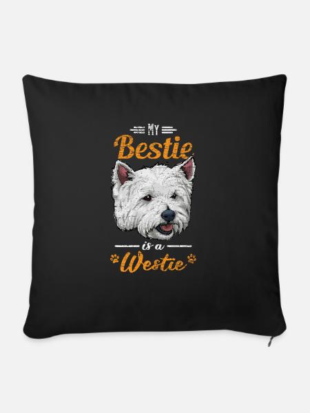 West Highland White Terrier - Sofakissenbezug 45 x 45 cm - Schwarz