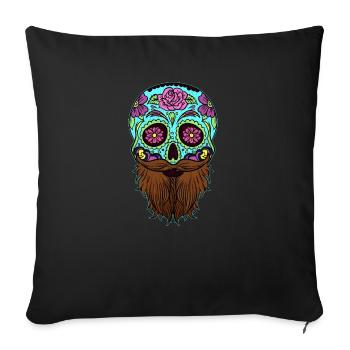 Dios Los Muertos Skull product| Dios Los Muertos - Sofa pillowcase 17,3'' x 17,3'' (45 x 45 cm) - black - Front