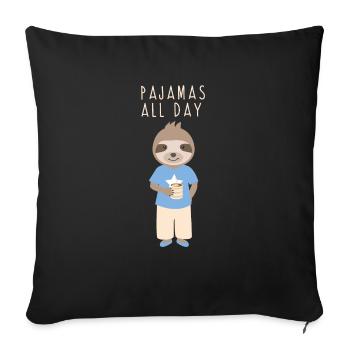 Pajamas all day. Sloth sleeper pajamas - Sofa pillowcase 17,3'' x 17,3'' (45 x 45 cm) - black - Front
