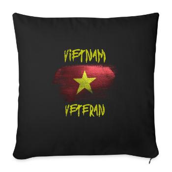 Vétéran du Vietnam - Housse de coussin décorative 45 x 45 cm - noir - Devant