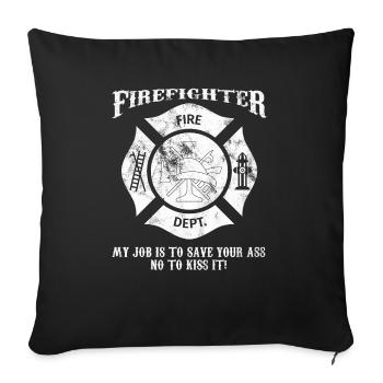 Fire Department - Firefighter - Fire Helmet - saying - Sofa pillowcase 17,3'' x 17,3'' (45 x 45 cm) - black - Front