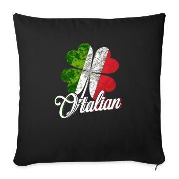 Italian O talian Tee Shirt Funny St Patricks Day - Sofa pillowcase 17,3'' x 17,3'' (45 x 45 cm) - black - Front