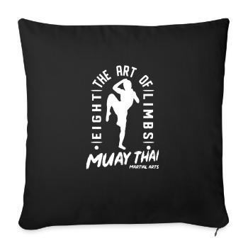 Muay Thai - Housse de coussin décorative 45 x 45 cm - noir - Devant