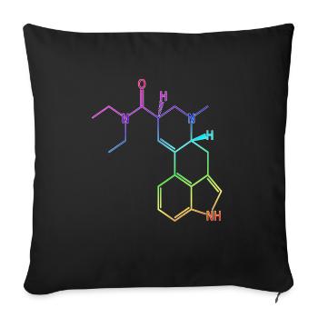 LSD Strukturformel T-Shirt Acid Halluzinogen Psy - Sofakissenbezug 45 x 45 cm - Schwarz - Vorne
