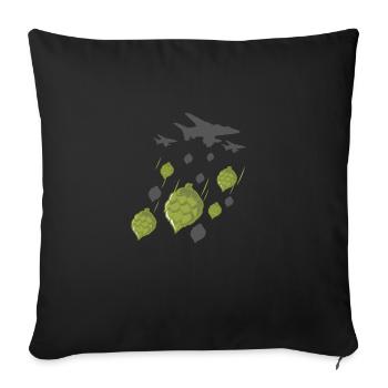 Flyer bomb houblon bière - Housse de coussin décorative 45 x 45 cm - noir - Devant