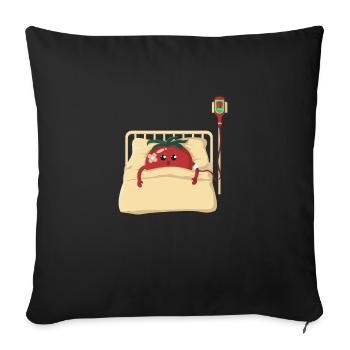 Tomato in the hospital - Sofa pillowcase 17,3'' x 17,3'' (45 x 45 cm) - black - Front