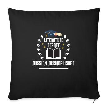 Literature Degree Graduation gift - Sofa pillowcase 17,3'' x 17,3'' (45 x 45 cm) - black - Front