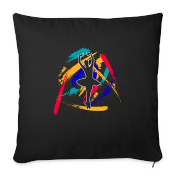 ballet - Sofa pillowcase 17,3'' x 17,3'' (45 x 45 cm) - black - Front