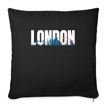 London Skyline UK England Tower Bridge Geschenk - Sofakissenbezug 45 x 45 cm - Schwarz - Vorne