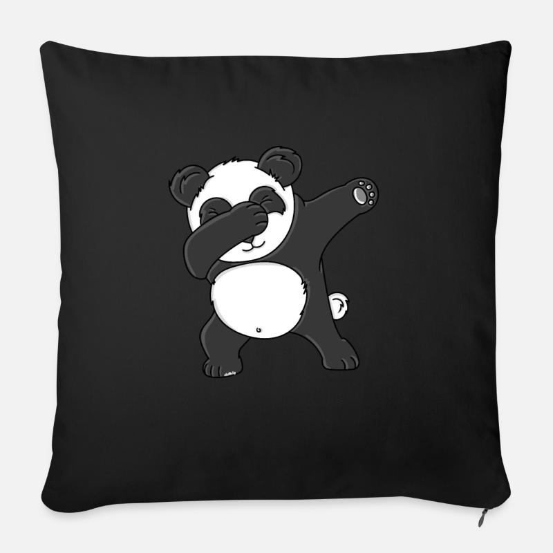 Dabbing Panda T-Shirt Panda Bear - Sofa pillowcase 17,3'' x 17,3'' (45 x 45 cm) - black