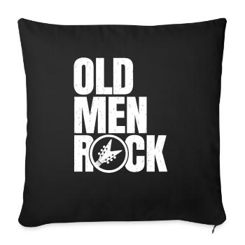 Old Men Rock Geschenk Rocker - Sofakissenbezug 45 x 45 cm - Schwarz - Vorne