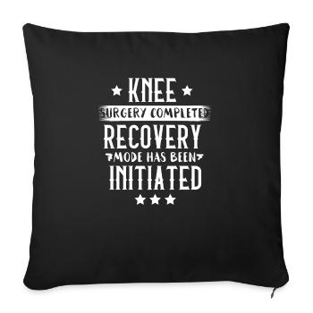 Knee surgery rehabilitation recovery new knee - Sofa pillowcase 17,3'' x 17,3'' (45 x 45 cm) - black - Front