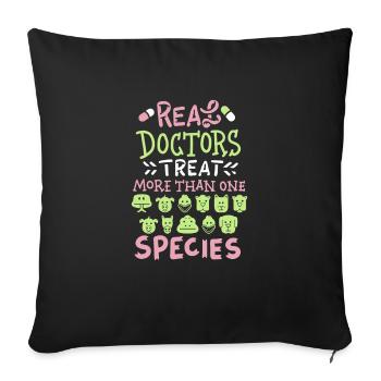 Cadeau vétérinaire, vétérinaire de l'année - Housse de coussin décorative 45 x 45 cm - noir - Devant