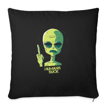 Humans Suck! - Sofa pillowcase 17,3'' x 17,3'' (45 x 45 cm) - black - Front