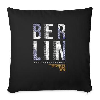Berlin - Sofa pillowcase 17,3'' x 17,3'' (45 x 45 cm) - black - Front