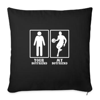 Mon ami Ton ami comparaison basket-ball - Housse de coussin décorative 45 x 45 cm - noir - Devant