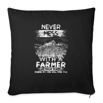 agriculteur - Housse de coussin décorative 45 x 45 cm - noir - Devant