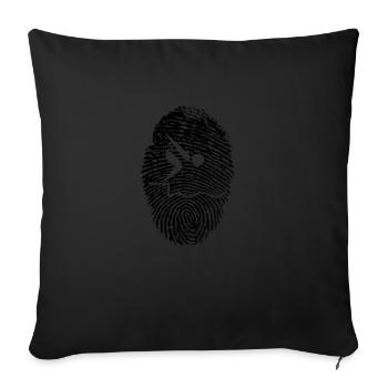 Club de natation natation d'empreintes digitales - Housse de coussin décorative 45 x 45 cm - noir - Devant