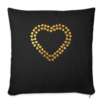 Golden Hearts Wedding Shirts - Sofa pillowcase 17,3'' x 17,3'' (45 x 45 cm) - black - Front