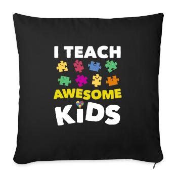 Professeur d'autisme - Housse de coussin décorative 45 x 45 cm - noir - Devant