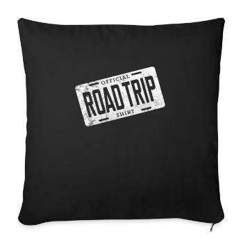 Official Road Trip Shirt I License Plate Party - Sofa pillowcase 17,3'' x 17,3'' (45 x 45 cm) - black - Front