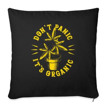 Don't panic it's organic - Sofa pillowcase 17,3'' x 17,3'' (45 x 45 cm) - black - Front