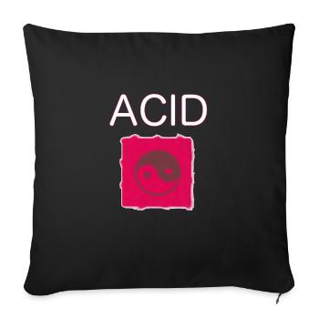 LSD Tab Ying Yang Acid T-shirt psychédélique Goa - Housse de coussin décorative 45 x 45 cm - noir - Devant