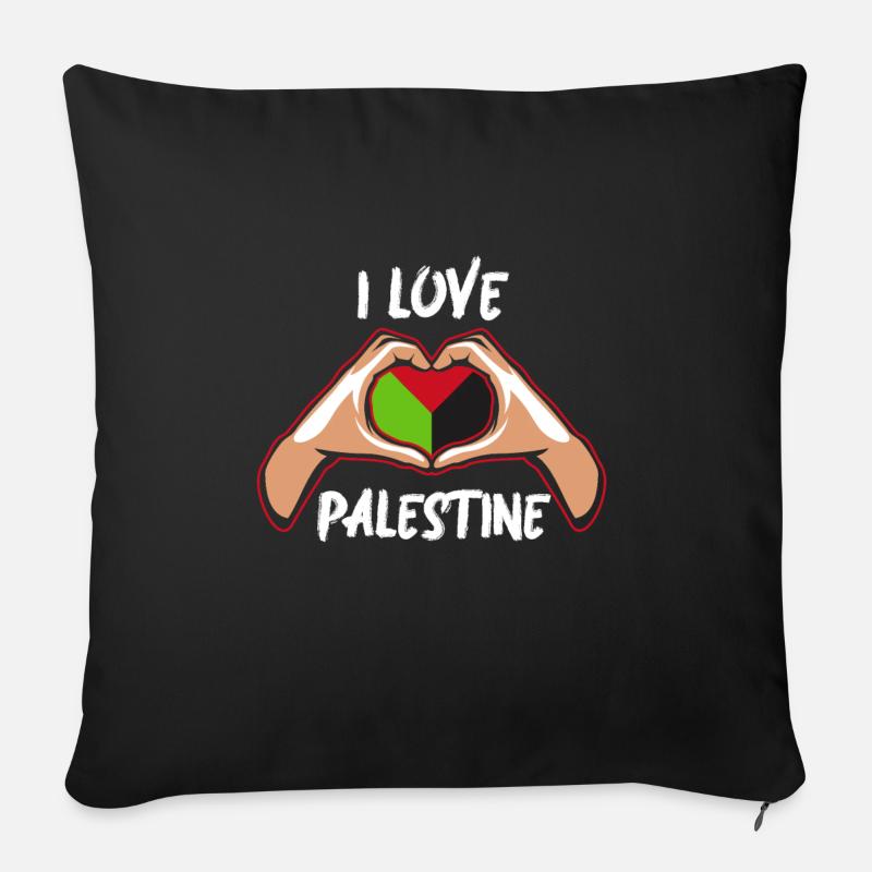 Palestine - Housse de coussin décorative 45 x 45 cm - noir