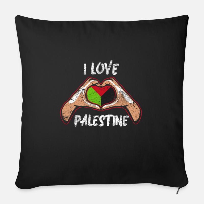 Palestine - Housse de coussin décorative 45 x 45 cm - noir