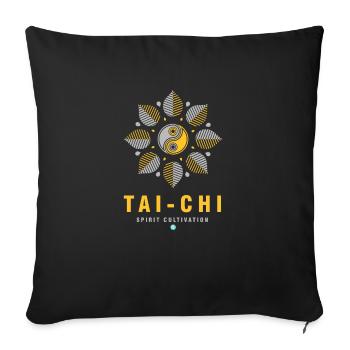 Tai Chi Taijiquan Kampfkunst Geschenk - Sofakissenbezug 45 x 45 cm - Schwarz - Vorne