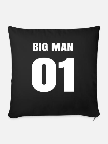 BIG MAN 01 - Sofakissenbezug 45 x 45 cm - Schwarz