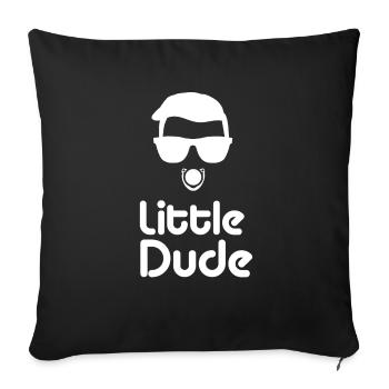 daddy's little dude - Sofa pillowcase 17,3'' x 17,3'' (45 x 45 cm) - black - Front