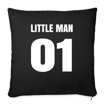 Part 1: BIG MAN + LITTLE MAN 01 / Father-Son Shirt - Sofa pillowcase 17,3'' x 17,3'' (45 x 45 cm) - black - Front