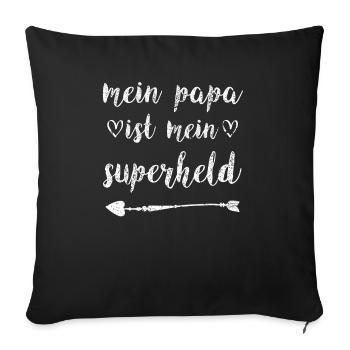 Superheld Papa mein papa ist mein superheld - Sofakissenbezug 45 x 45 cm - Schwarz - Vorne