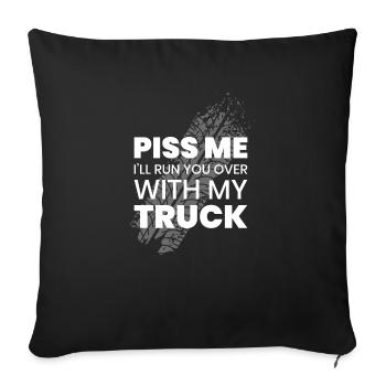 Camion camion camion camion - Housse de coussin décorative 45 x 45 cm - noir - Devant