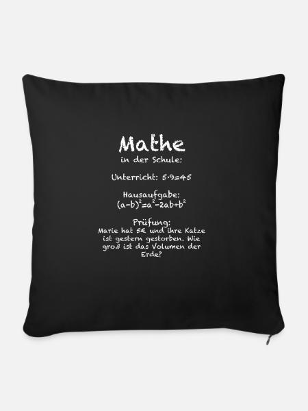 Mathe Schule Lustig - Sofakissenbezug 45 x 45 cm - Schwarz