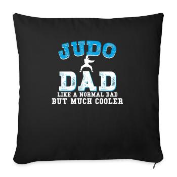 Judo Papa - Housse de coussin décorative 45 x 45 cm - noir - Devant