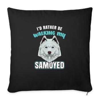 Samoyede Samoyed - Sofa pillowcase 17,3'' x 17,3'' (45 x 45 cm) - black - Front