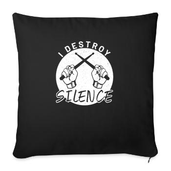 Drum Band Drum Drummer Drum - Sofa pillowcase 17,3'' x 17,3'' (45 x 45 cm) - black - Front