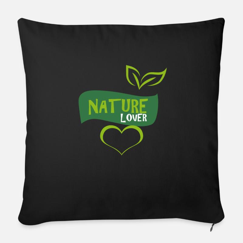 Natur - Sofakissenbezug 45 x 45 cm - Schwarz