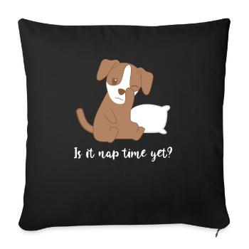 Jack Russel - Schlafen - Müde - Langschläfer - Sofakissenbezug 45 x 45 cm - Schwarz - Vorne
