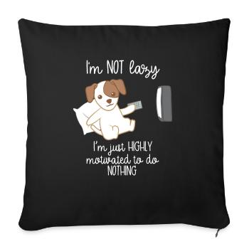 Jack Russel - Jack Russel Terrier - Lazy - TV - Sofa pillowcase 17,3'' x 17,3'' (45 x 45 cm) - black - Front