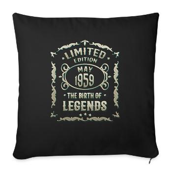 May 1959 Funny present for 60th birthday - Sofa pillowcase 17,3'' x 17,3'' (45 x 45 cm) - black - Front