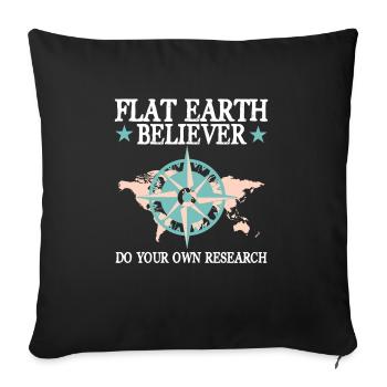 Flat Earth Flat Earth - Sofa pillowcase 17,3'' x 17,3'' (45 x 45 cm) - black - Front