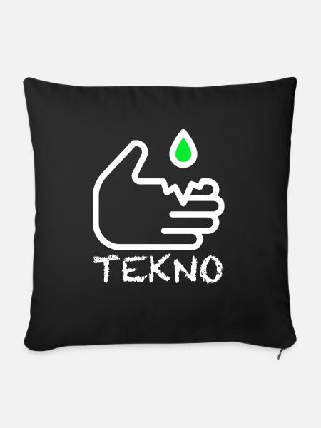 Tekno Acid Soundsystem Tribal 23 Free Party Tekno - Sofakissenbezug 45 x 45 cm - Schwarz