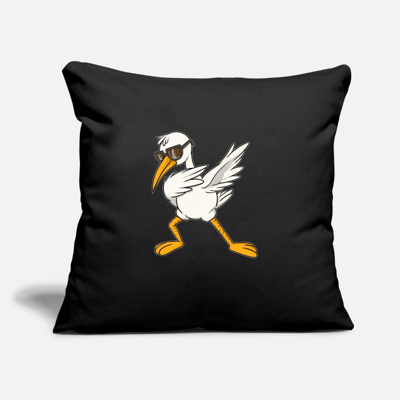 Cool stork dab bird dance float dance step Sofa pillowcase 17,3'' x 17,3'' (45 x 45 cm)
