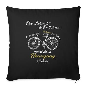Vélo | Vélo de route | cyclisme - Housse de coussin décorative 45 x 45 cm - noir - Devant