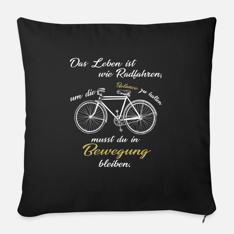 Vélo | Vélo de route | cyclisme - Housse de coussin décorative 45 x 45 cm - noir